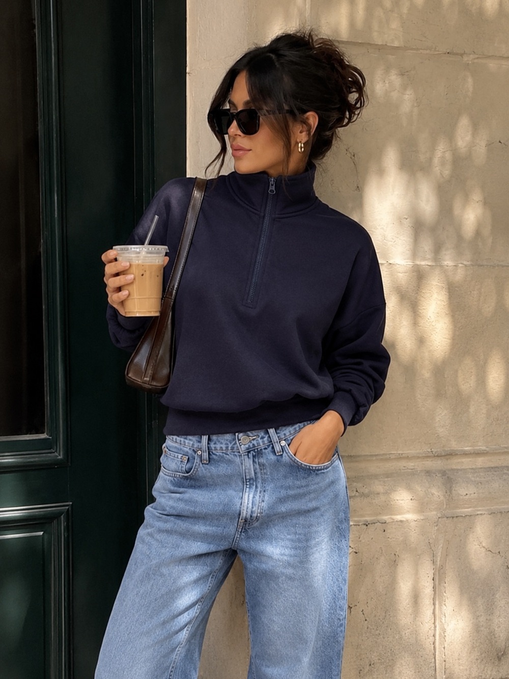 Lou & Grey Navy Half Zip Pullover